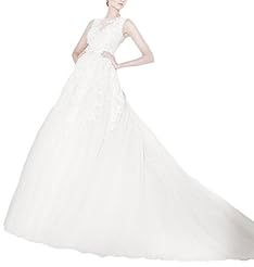 V-neck Flared-Skirt Sleeveless Empire   Waistline Lace Mesh Embroidered  Dress