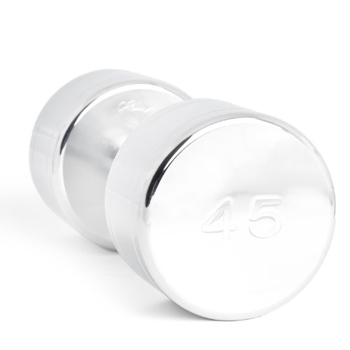 CAP Barbell Chrome Dumbbell with Contoured Handle, 45-Pound