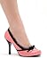 Women's 4 Inch Heel Pleated Satin Pump With Lace Trim And Velvet Bow