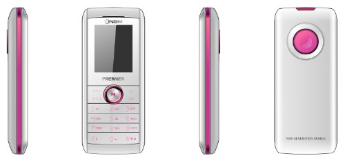 NGM Premier Handy (Ohne Branding, 4,3 cm (1,7 Zoll) Display, Dual-SIM, MP3-Player, MicroSD, FM-Radio) weiß/pink