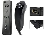Controller with Nunchuk Accessory Attachment for Wii (Black)
