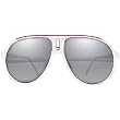 I Ski Climax Classics Designer Sunglasses - White with Red Line/Smoke with Silver Flash