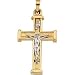 14K Two Tone Gold Crucifix Pendant