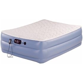 Click here to buy Coleman Queen ComfortControl Dual Chamber Raised GuestRest Airbed.
