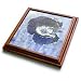 Deep Blue Poppy Art- Flowers- Nature - 8x8 Trivet With 6x6 Ceramic Tile