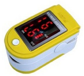 Finger Pulse Oximeter - %SpO2 (Blood Oxygen Saturation) & Heart Rate Monitor with Instructions, Lanyard & Carry Case (in RETAIL PACKAGING) - YELLOW