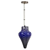 Blue Swirl Art Glass Teardrop Pendant