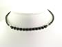 Braided Leather Necklace with Simulated Onyx