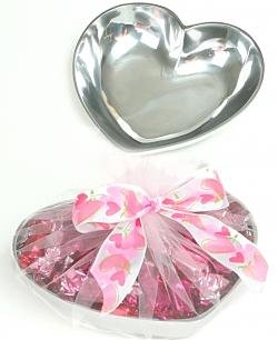 Be Mine-Pewter Heart with Chocolates by Chocolate Tray