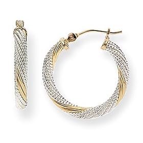Yellow Gold and Sterling Siver Earrings