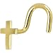 Solid 14KT Yellow Gold Cross Nose Screw Ring