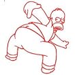 Simpsons Homer Bare Butt Rub On Sticker