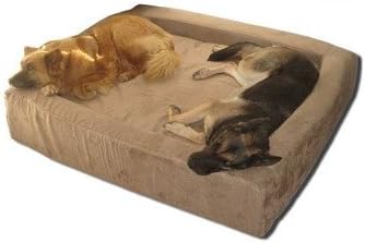Comfort Nest Memory Foam Bolster Dog Bed Size: Huge, Fabric: Faux Leather - Brown
