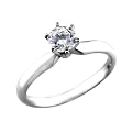 1/4 Carat Round Diamond Solitaire Ring in 14K White Gold