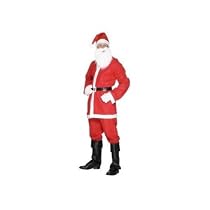 FATHER CHRISTMAS / SANTA RED SUIT HAT BELT MENS XMAS COSTUME