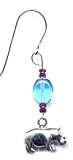Blue Violet Hippo Earrings Sterling Silver Jewelry Gift Boxed