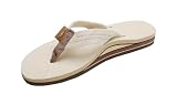 Rainbow Sandals - Womens Hemp Double Stack Wide Strap Natural Size Medium (6.5 - 7.5)