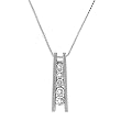 14K White Gold 1/4 ct. Diamond "Journey of Love" Ladder Pendant with Chain