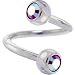 Jewelry : SWAROVSKI Fuchsia AURORA Double Gem Spiral Twister Belly Ring