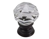 Diamond Cut Glass Knob Clear 1