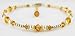 Yellow Topaz - November 14kt Gold Filled Beaded Swarovski Crystal Anklets - Adjustable Ankle Bracelets