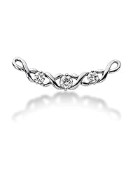 Three Stone Round Brilliant Diamond Pendant in 14K White Gold