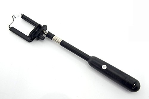 Welltop® Build-in Bluetooth Shutter Universal Selfie Self-portrait Extendable Telescopic Handheld Pole Arm Monopod Camcoder/Camera/Mobile Phone Tripod Mount Cradle for iPhone,Samsung, Moto LG,Htc, Nokia,Blackberry etc (Black)