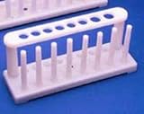 Test Tube Plastic Rack, 8 holes x 16mm, with drying pins