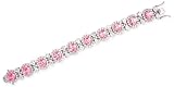 Cubic Zirconia Pink Sapphire Diamond Silver Bling Bracelet
