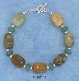 Sterling Silver Jade and Aventurine Bracelet by SilverChicks