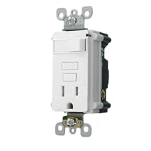 Leviton T7299-W 15Amp 125-Volt Tamper Resistant Smart Lock Pro Combination GFCI, Single Outlet with a Switch, White