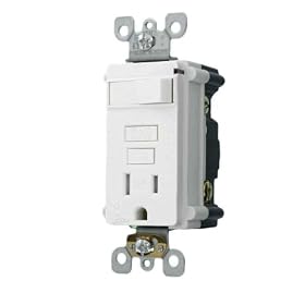Leviton T7299-W 15Amp 125-Volt Tamper Resistant Smart Lock Pro Combination GFCI, Single Outlet with a Switch, White