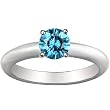1 ct. Round Blue Diamond Solitaire Promise Ring in 10K White Gold or Yellow Gold