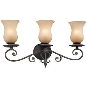 Troy Lighting B1303FI Portobello 3 Light Bath Vanity Light in French Iron with Gradated... by Troy