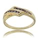 Blue Sapphire Channel Set Ring Band in Yellow Gold Size 7