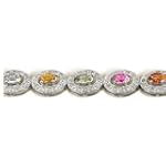 SAVE $1049 - 14KT White Gold 5.35cttw. Multi Sapphire & Diamond Bracelet $699.00