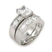 8x6mm CZ Baguette Wedding Set