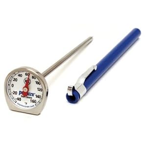 Rubbermaid FGTHP160DS Stainless Steel Dishwasher Safe Pocket Thermometer 5" Stem Length -40 to 160 Degree F Temperature
