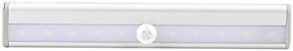 Citiger(TM) Motion Sensor LED Cabinet Light, 10 LED, PIR Auto Human Body Induction, Battery Operated, Stick-on, for Wardrobe, Stairway, Closet (White)