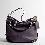 Coach Soft Pebbled Leather Brooke Hobo Handbag 14142 Eggplant Purple Image of Coach Soft Pebbled Leather Brooke Hobo Handbag 14142 Eggplant Purple