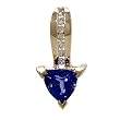 14K Yellow Gold Tanzanite and Diamond Pendant