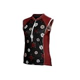 Descente 2008 Women's Genesis Sleeveless Cycling Jersey - Symetrical Flower/Black/Red - 13522sfbkbr (M)