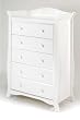 Aspen 5 Drawer chest In White Finish By Storkcraft Baby Furniture