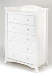 Aspen 5 Drawer chest In White Finish By Storkcraft Baby Furniture