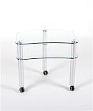 Glass and Aluminum 24 inch and Below Plasma /LCD with Casters (Glass and Aluminum) (22H x 24W x 16.15D)