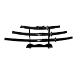 Whetstone Cutlery Black Stealth Ninja Samurai 3 Piece Sword Set With Stand Sword