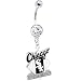 Major League Baseball Logo Double Crystalline Gem Belly Ring - Chicago White Sox