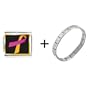 Orchid And Orange Ribbon Awareness Italian Charm
