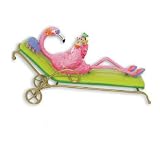 Pink Flamingo Island Beach Christmas Tree Ornament
