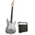 39 Inch Metallic Silver Electric Guitar Beginner Kit with 10 Watt Amp